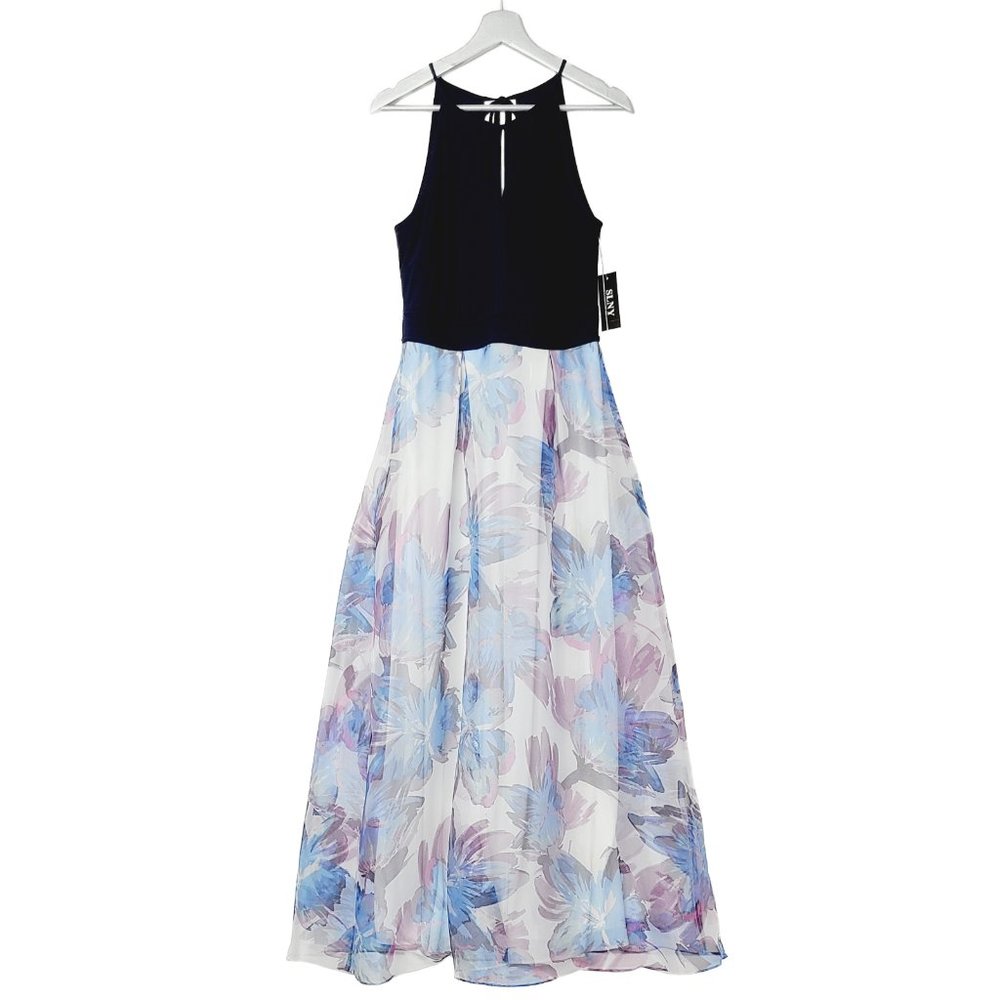 NWT SL FASHIONS Keyhole Top Dress w. Organza Skirt - Picture 5 of 6